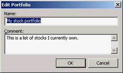 Renaming a portfolio